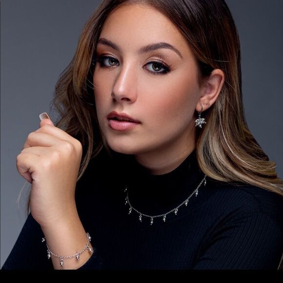 SILVER PEARL BRACELET + WHITE RHODIUM PLATED - Picture 5 of 8